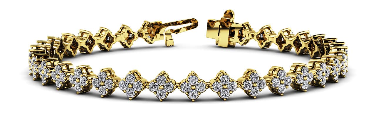 Fleur Diamond Cluster Lab-Grown Diamond Bracelet with 2.90 ct.(finished) 1.75mm - Image 4