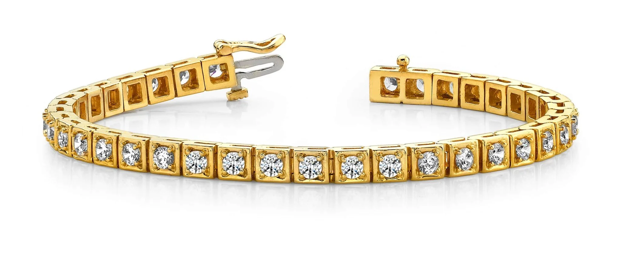 Floating Diamond Box Diamond Tennis Bracelet with 1.04 ct.(finished) 1.5mm - Image 3