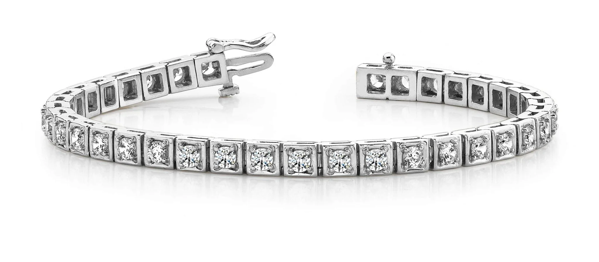 Floating Diamond Box Diamond Tennis Bracelet with 1.04 ct.(finished) 1.5mm - Image 4