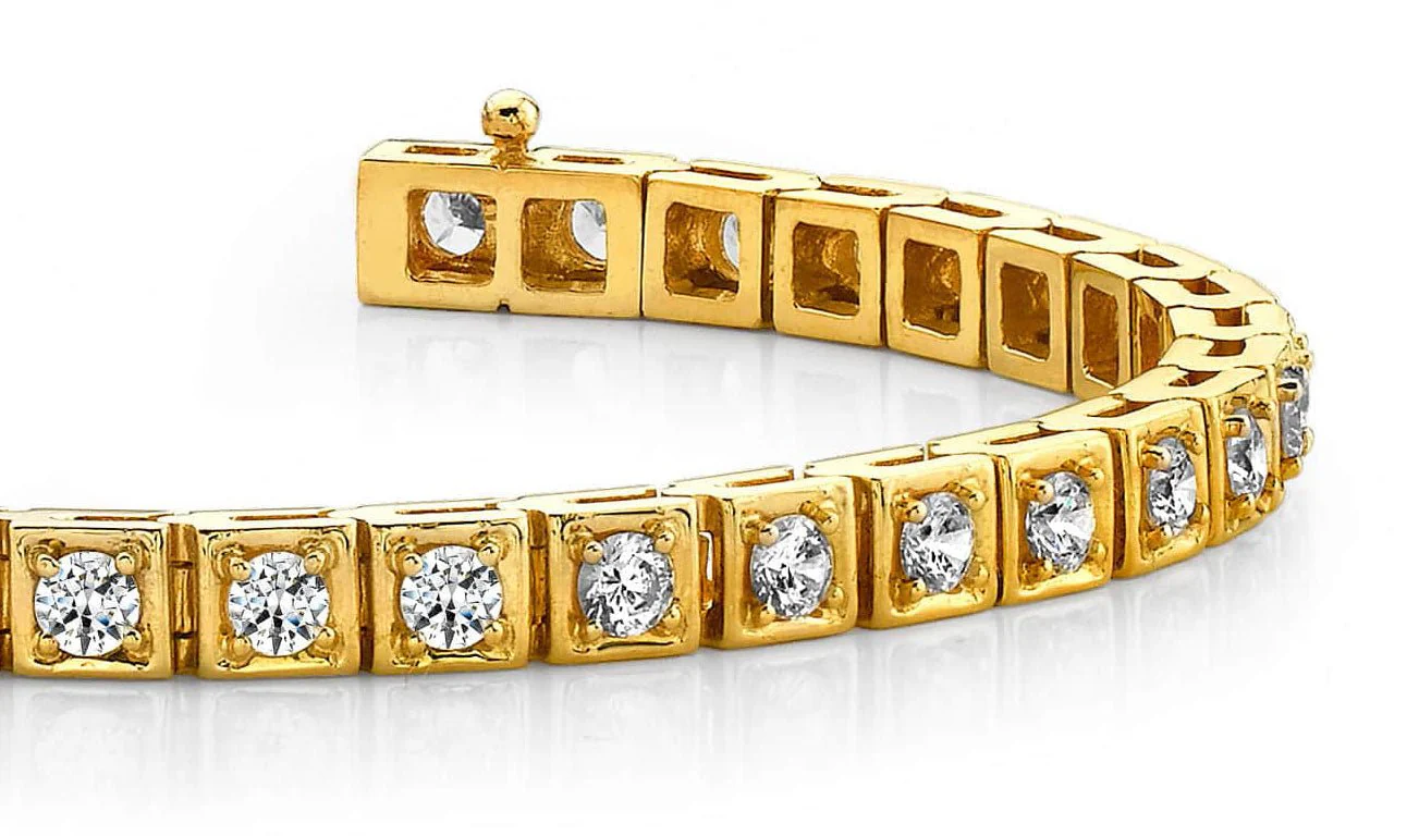 Floating Diamond Box Diamond Tennis Bracelet with 2.46 ct.(finished) 2.5mm - Image 2