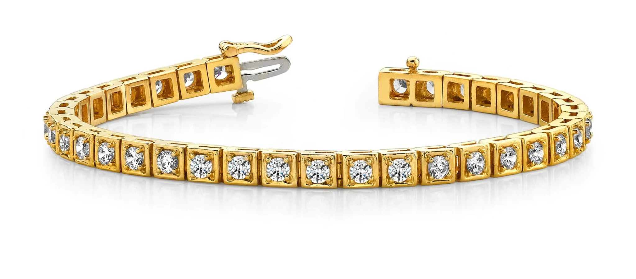 Floating Diamond Box Diamond Tennis Bracelet with 5.10 ct.(finished) 3.5mm - Image 3