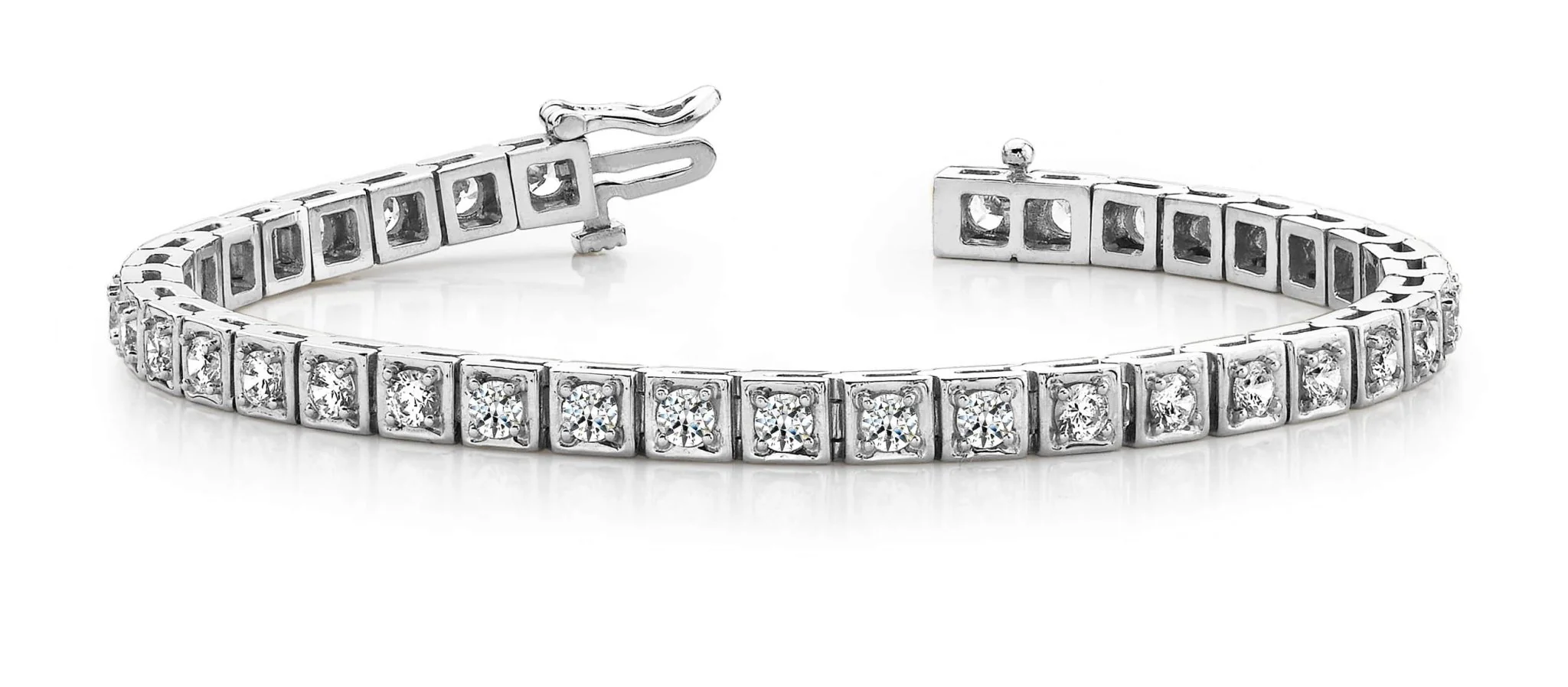 Floating Diamond Box Lab-Grown Diamond Tennis Bracelet with 3.70 ct.(finished) 3.0mm - Image 4