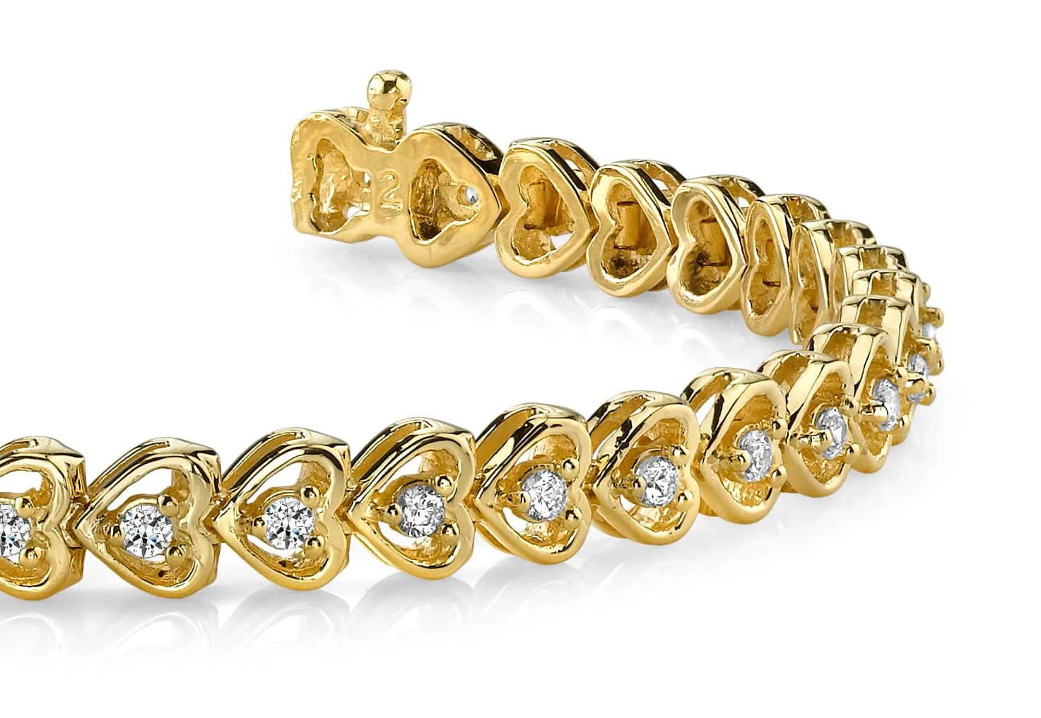 Floating Diamond Heart Diamond Bracelet with 1.23 ct.(finished) 2.0mm - Image 2