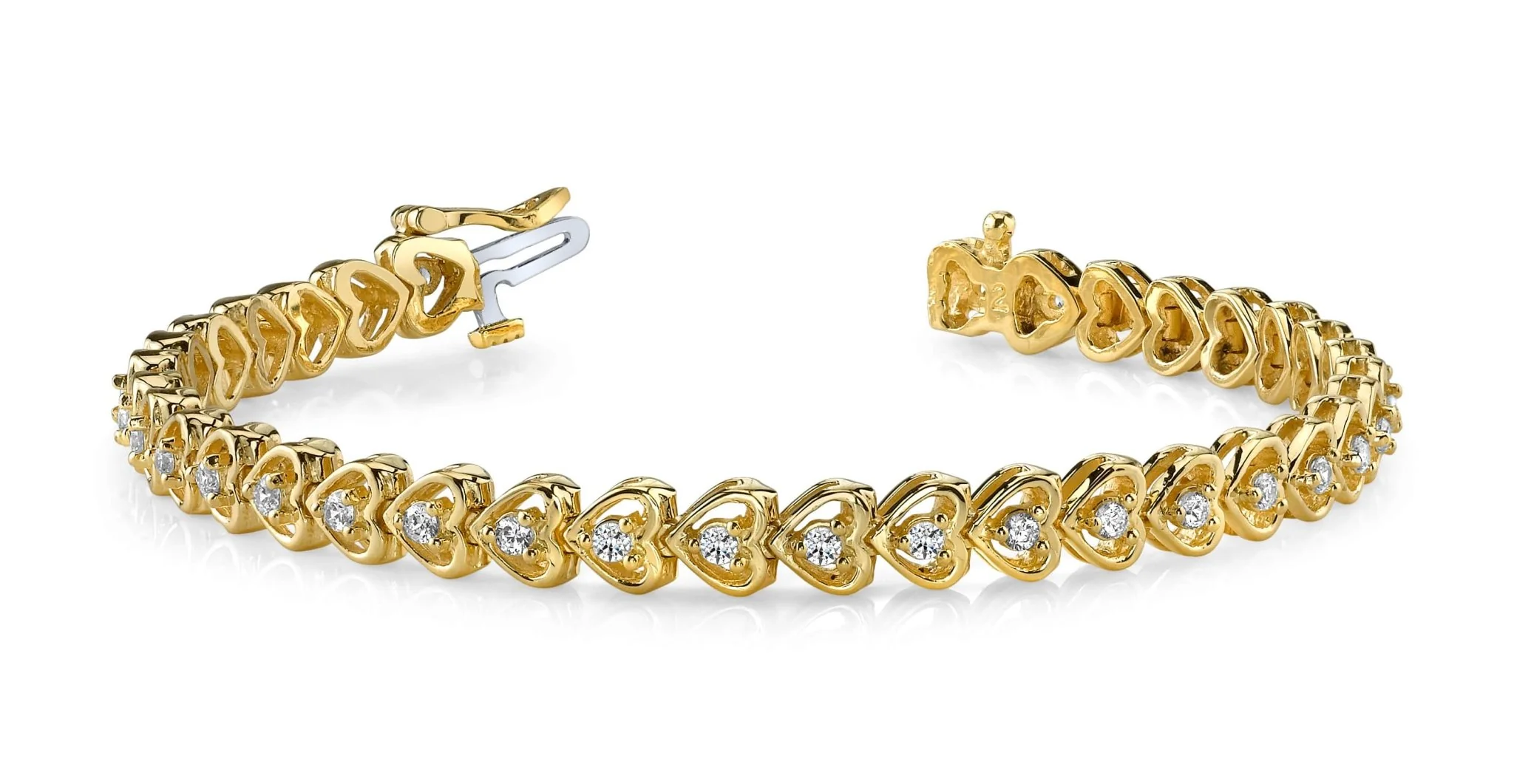 Floating Diamond Heart Lab-Grown Diamond Bracelet with 0.82 ct.(finished) 1.5mm - Image 5