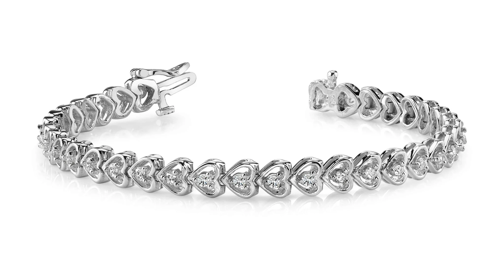 Floating Diamond Heart Lab-Grown Diamond Bracelet with 1.96 ct.(finished) 2.5mm - Image 4