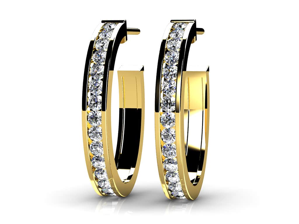 Floating Lab-Grown Diamond Hoop Earrings with 1.01 ct.(finished) 1.7mm - Image 2