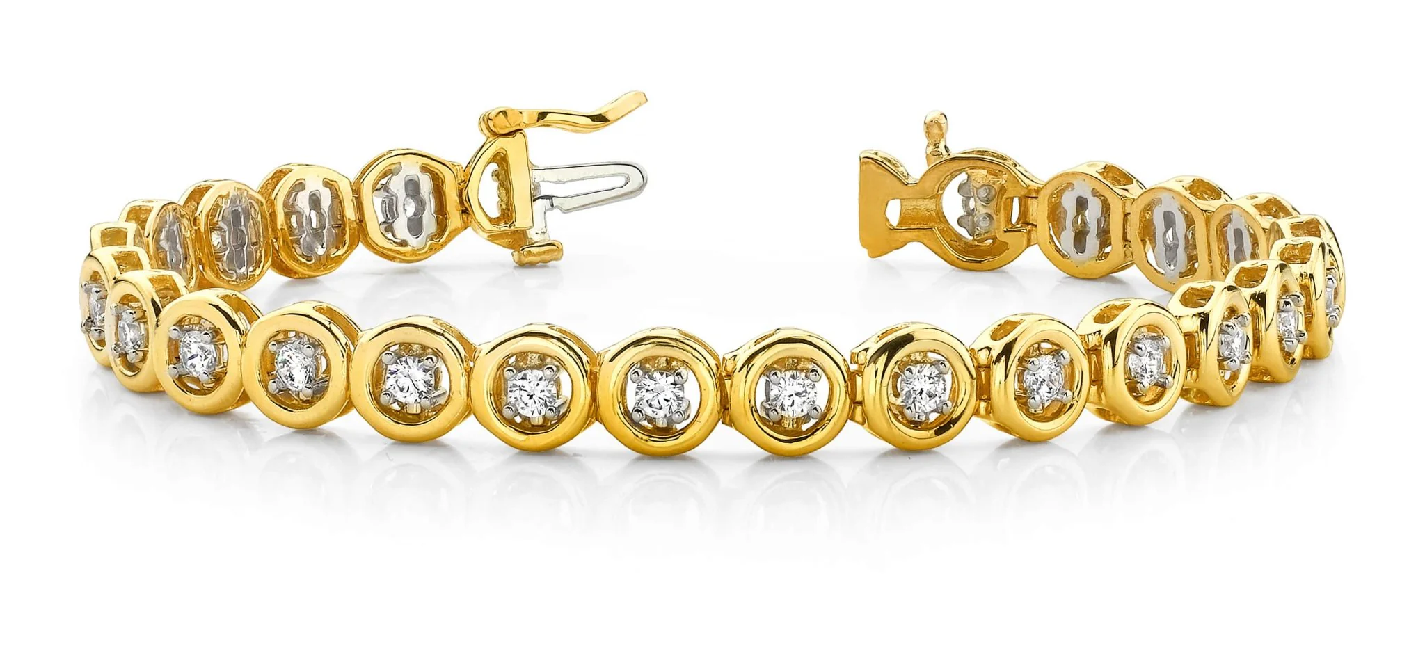Floating Diamond Round Link Lab-Grown Diamond Bracelet with 1.50 ct.(finished) 2.75mm - Image 3
