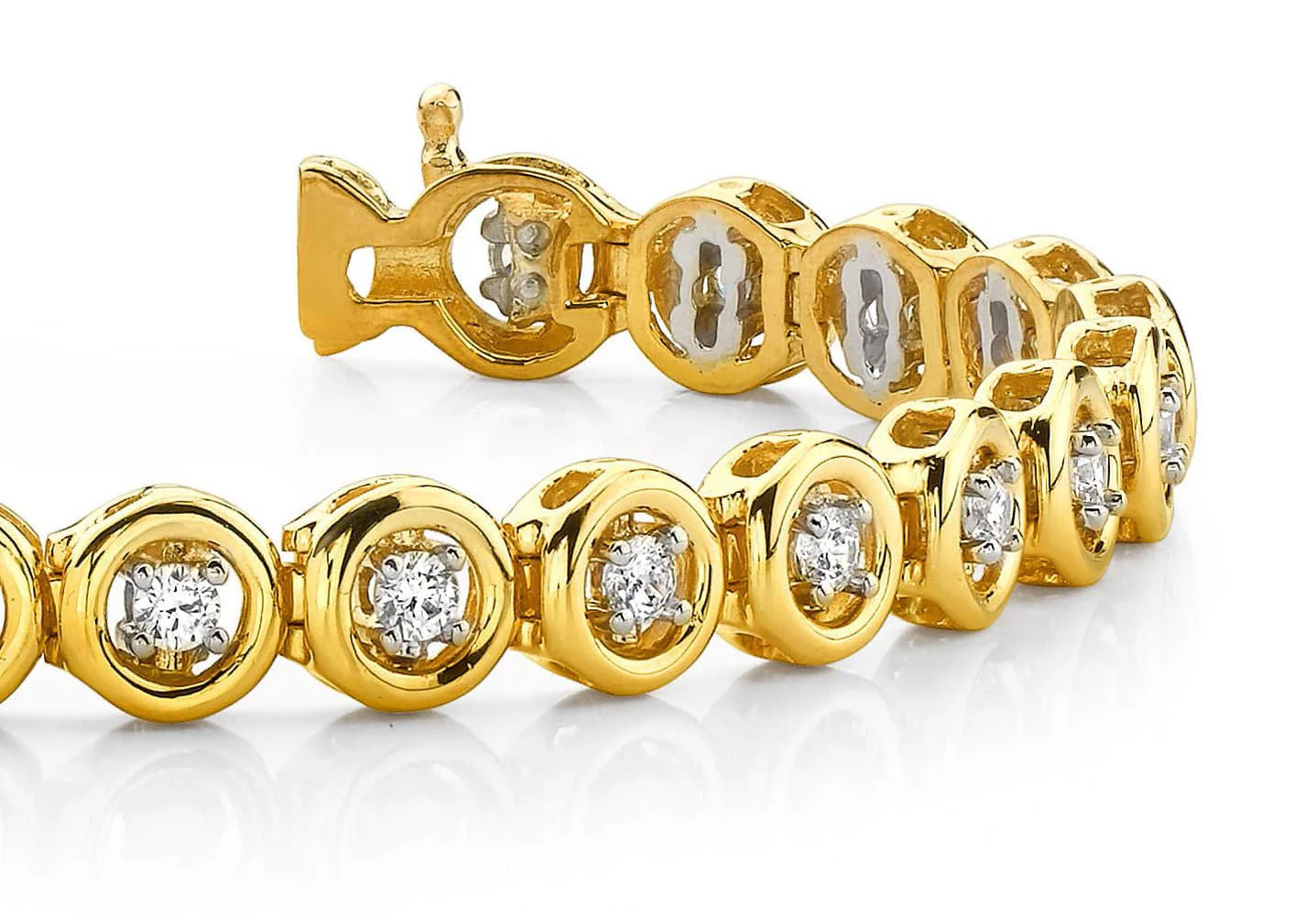 Floating Diamond Round Link Lab-Grown Diamond Bracelet with 2.86 ct.(finished) 3.25mm - Image 2