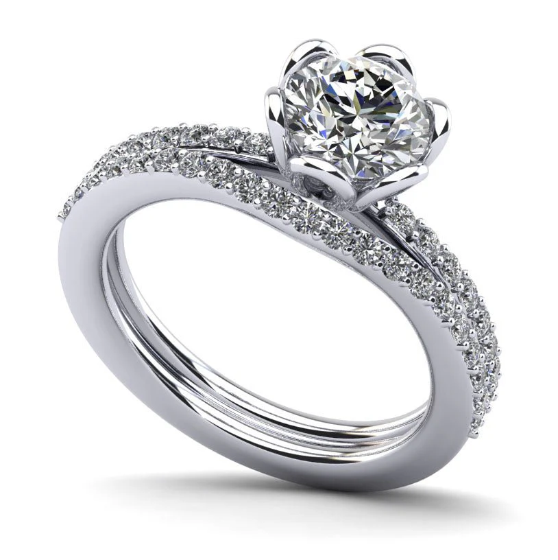Floral Fancy Lab-Grown Diamond Bridal Set with 1.37 ct. (1.00 ct. center diamond)