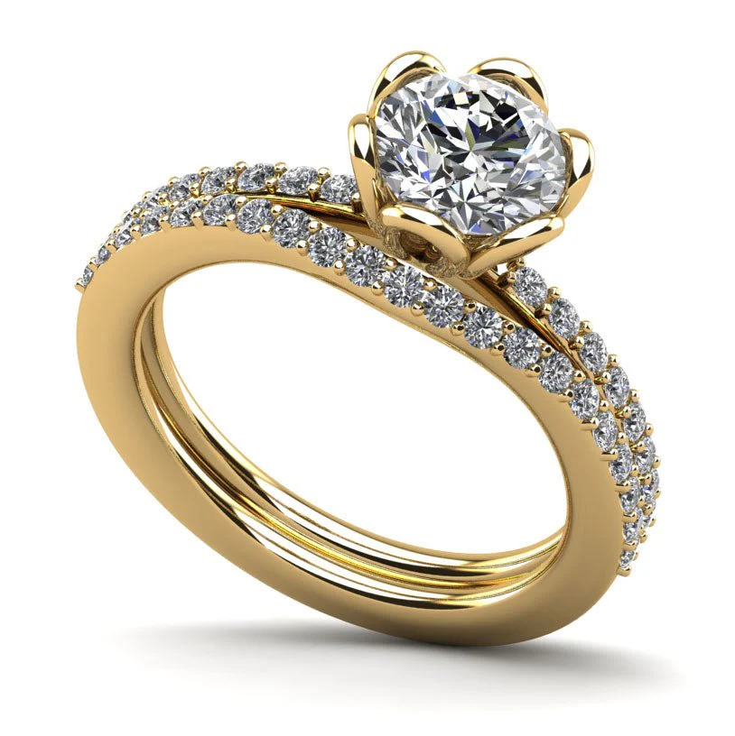 Floral Fancy Lab-Grown Diamond Bridal Set with 2.48 ct. (2.00 ct. center diamond) - Image 2