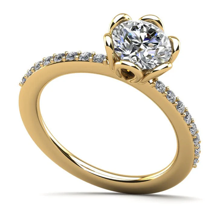 Floral Fancy Diamond Engagement Ring with 0.63 ct. (0.50 ct. center diamond) - Image 2