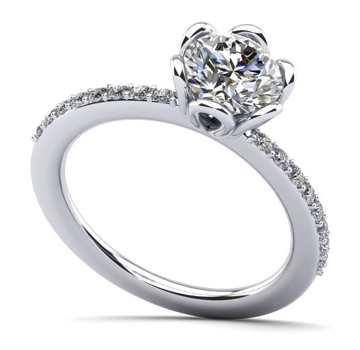 Floral Fancy Lab-Grown Diamond Engagement Ring with 2.21 ct. (2.00 ct. center diamond)