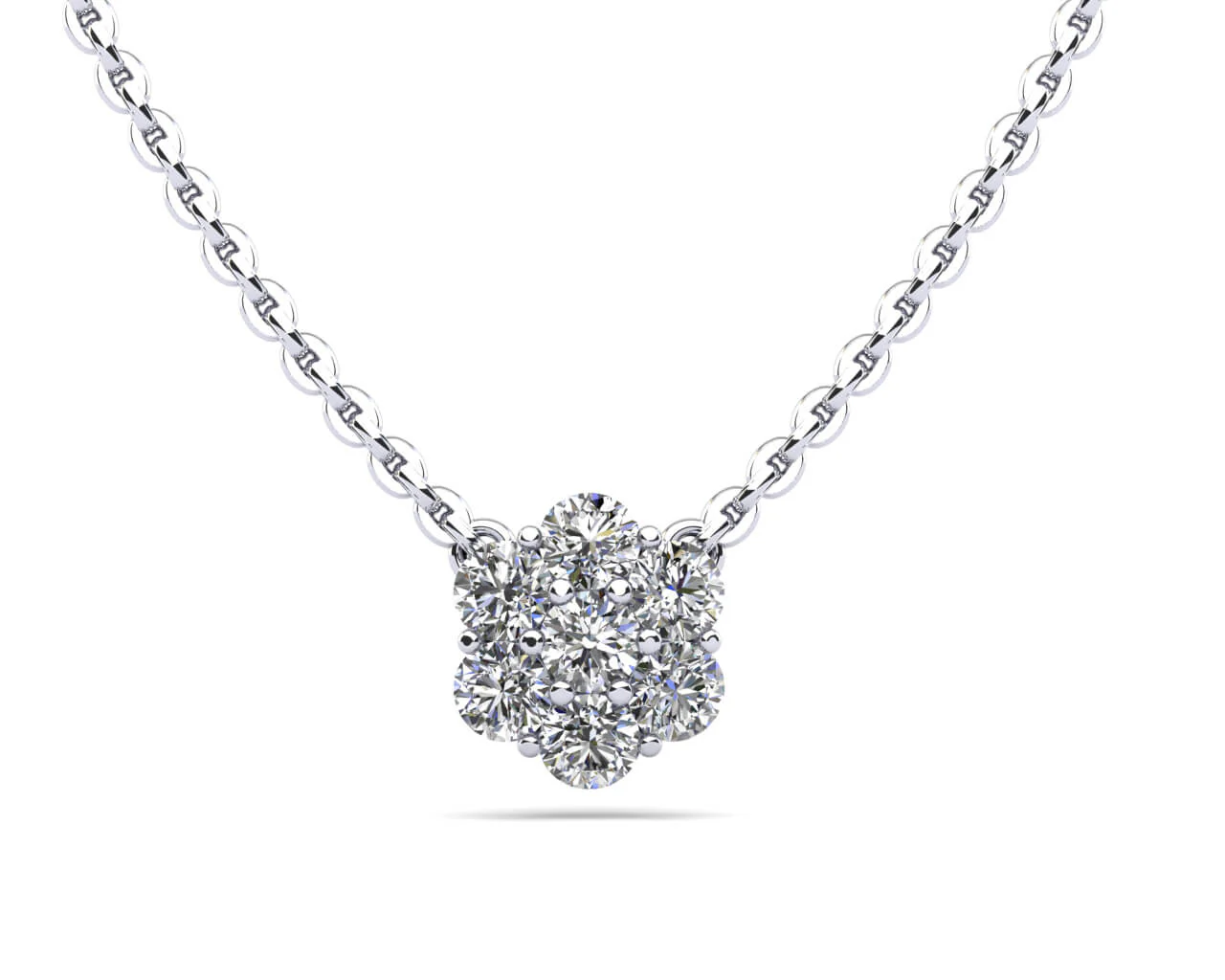 Flower Burst Diamond Pendant with 0.23 ct.(finished) 2mm