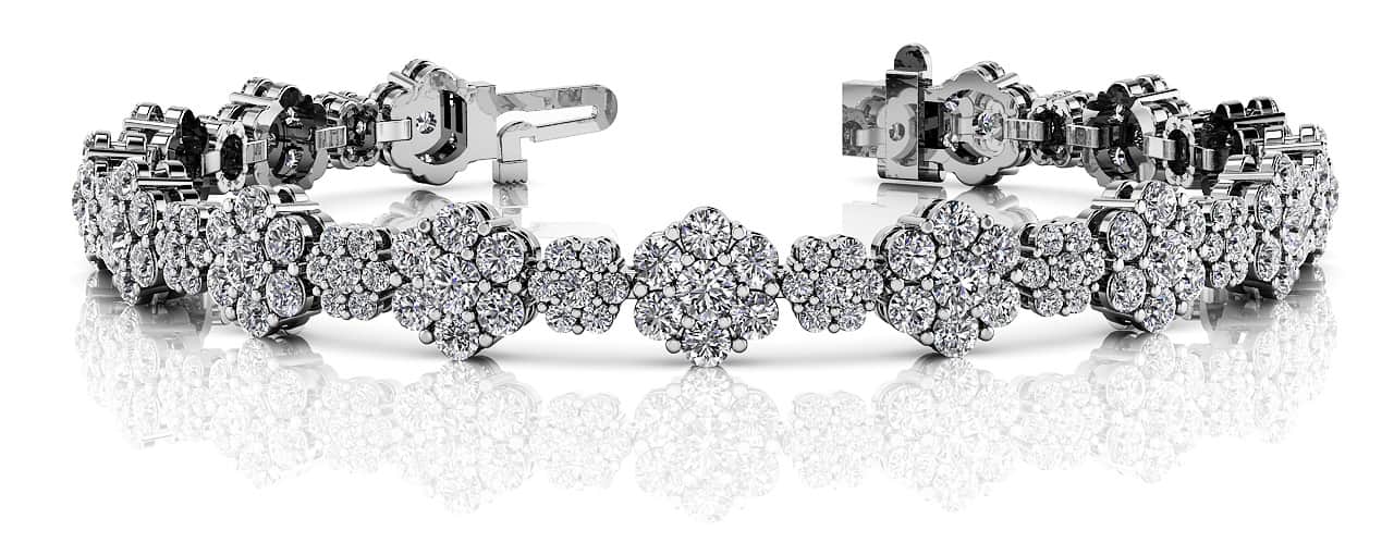 Flower Cluster Diamond Bracelet with 5.78 ct.(finished) - Image 4