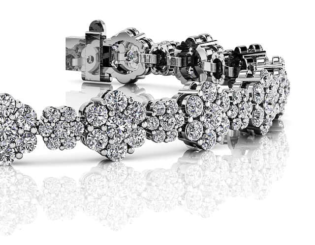 Flower Cluster Lab-Grown Diamond Bracelet with 8.46 ct.(finished)