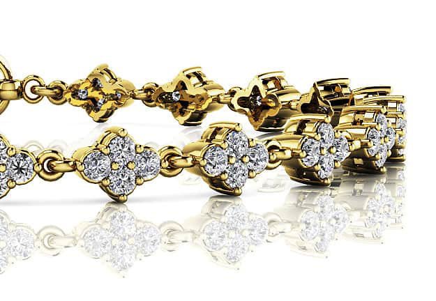 Flower Cluster Link Diamond Bracelet with 1.76 ct.(finished) 1.75mm - Image 2