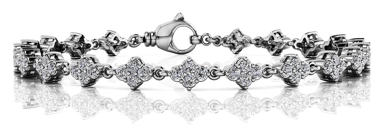 Flower Cluster Link Diamond Bracelet with 1.76 ct.(finished) 1.75mm - Image 5