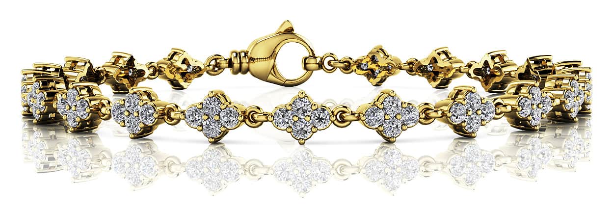 Flower Cluster Link Diamond Bracelet with 1.76 ct.(finished) 1.75mm - Image 6