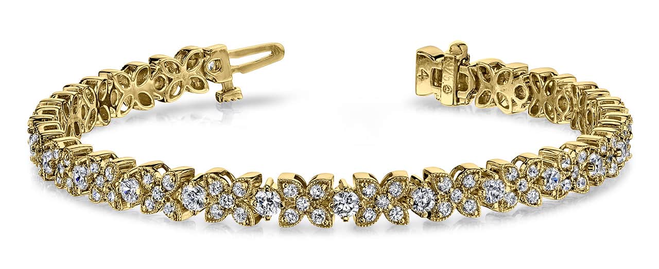 Flower Diamond Bracelet with 3.15 ct.(finished) 1.4mm, 1.5mm, 2.5mm - Image 6