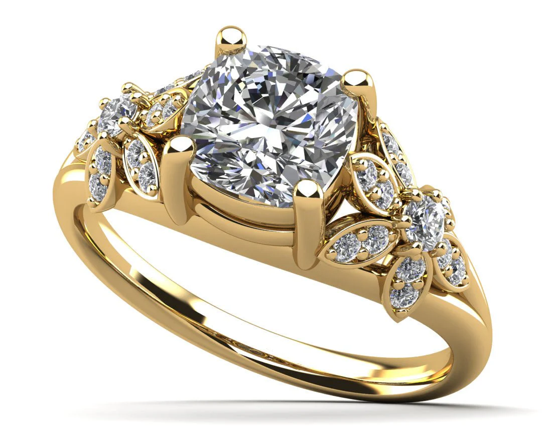 Flower Lab-Grown Diamond Engagement Ring with 1.19 ct. (1.00 ct. center diamond) - Image 2