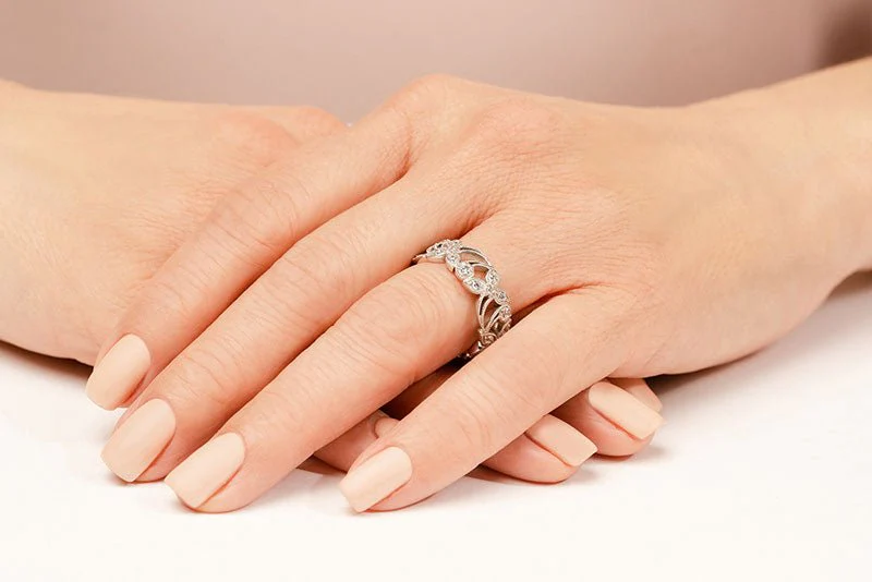Flower Leaf Design Diamond Eternity Band Lab-Grown Diamond  with 0.79 ct.(finished) 1.5mm, 1.8mm, 2.2mm - Image 3