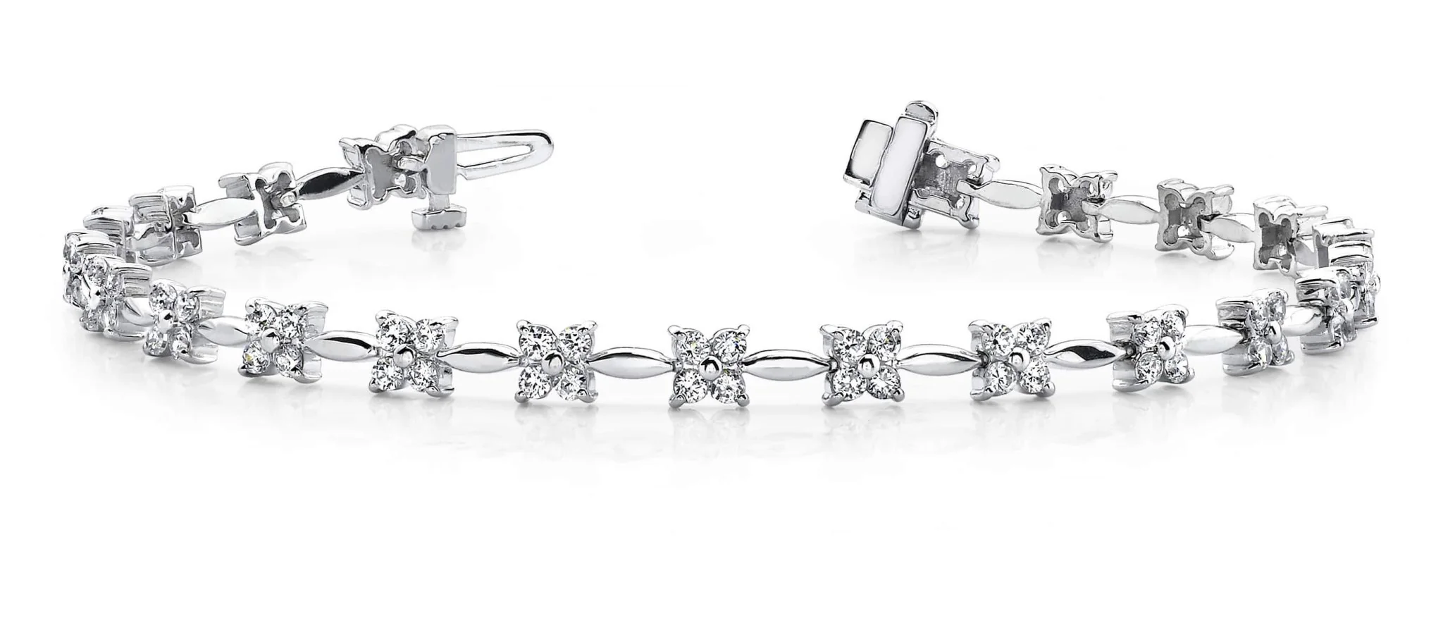 Flower Link Diamond Bracelet with 1.94 ct.(finished) 1.7mm - Image 4