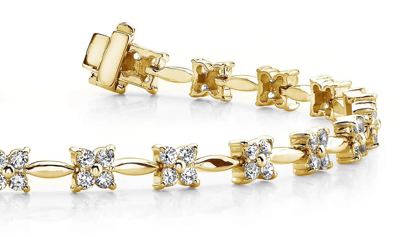 Flower Link Diamond Bracelet with 2.94 ct.(finished) 2.1mm - Image 2