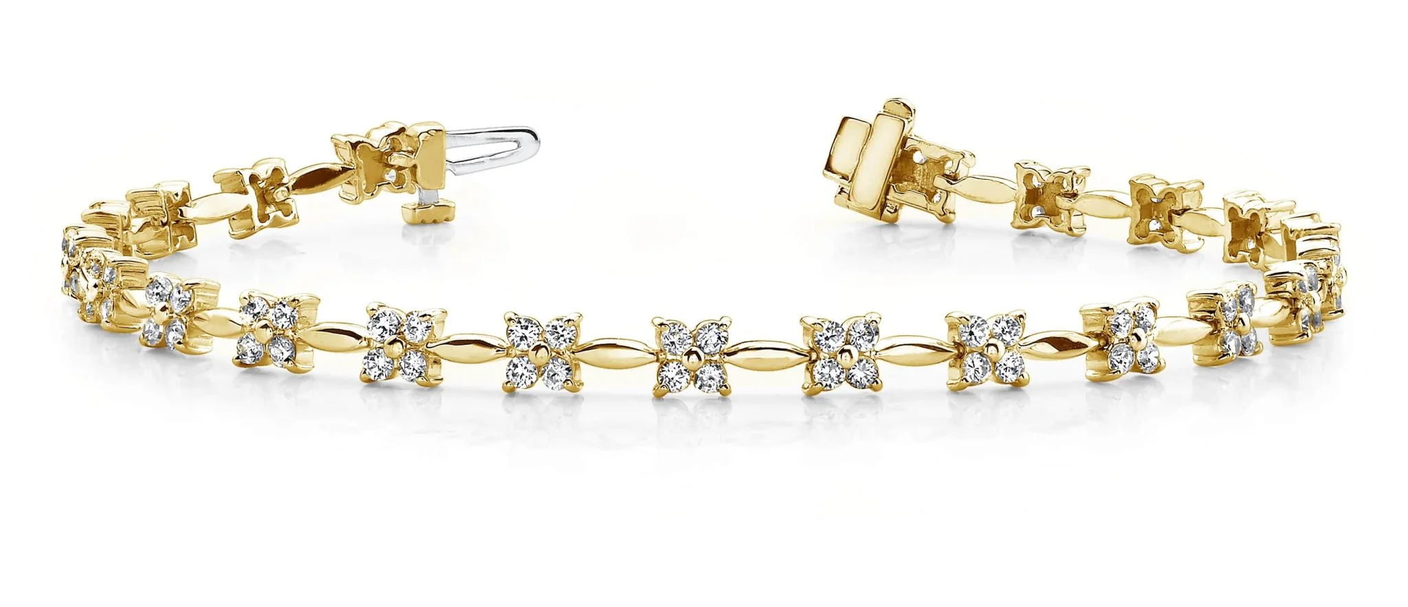 Flower Link Lab-Grown Diamond Bracelet with 2.94 ct.(finished) 2.1mm - Image 5