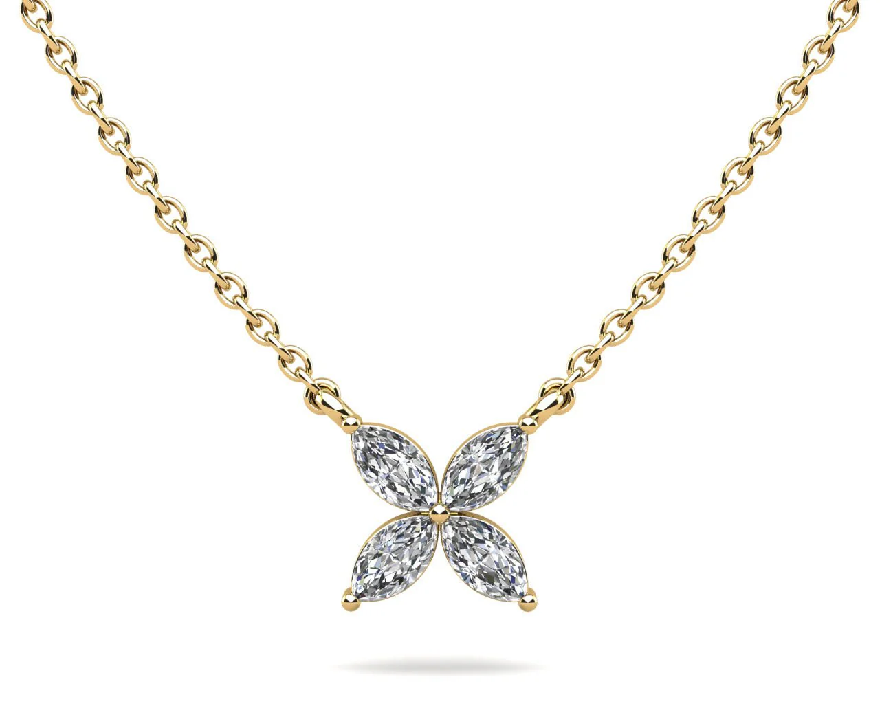 Flower Marquise Lab-Grown Diamond Pendant with 1.20 ct.(finished) 6.5x3mm - Image 2