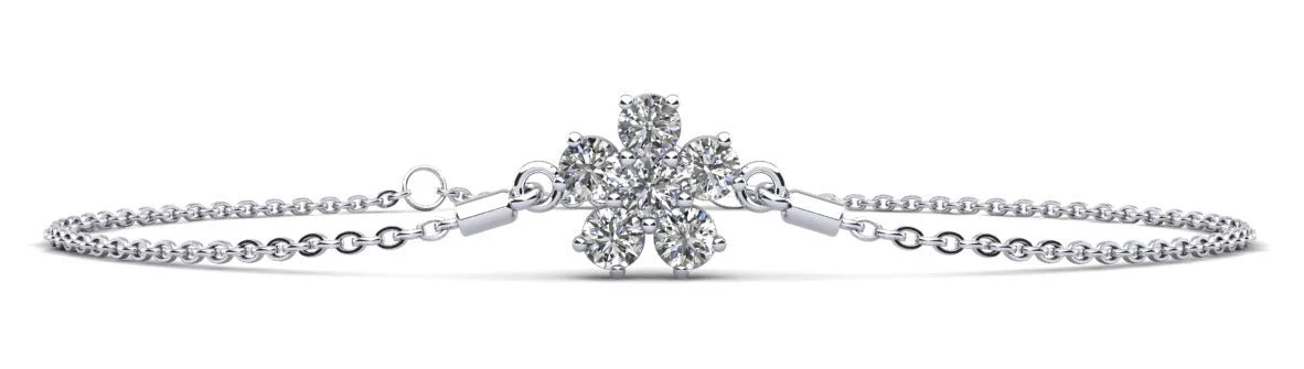 Flower Shaped Diamond Adjustable Diamond Bracelet with 0.96 ct.(finished) 3.5mm