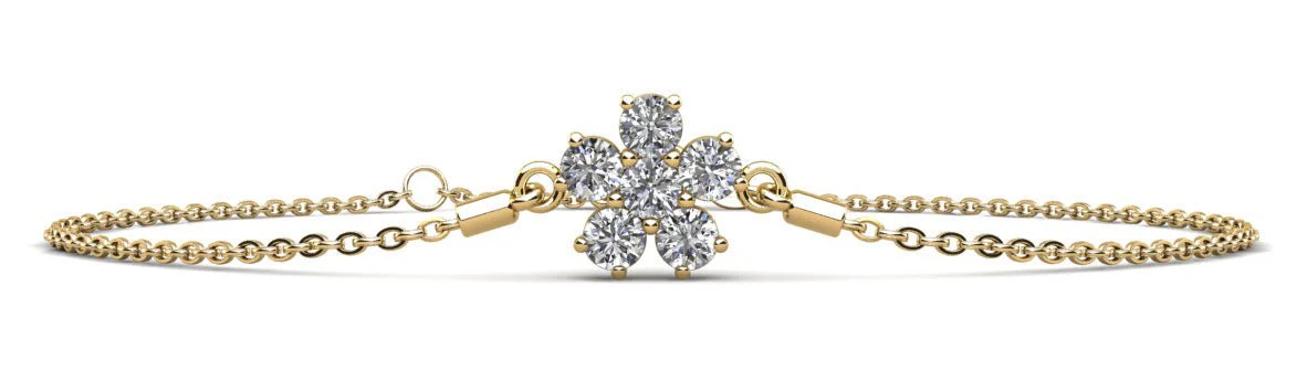 Flower Shaped Diamond Adjustable Lab-Grown Diamond Bracelet with 0.96 ct.(finished) 3.5mm - Image 2