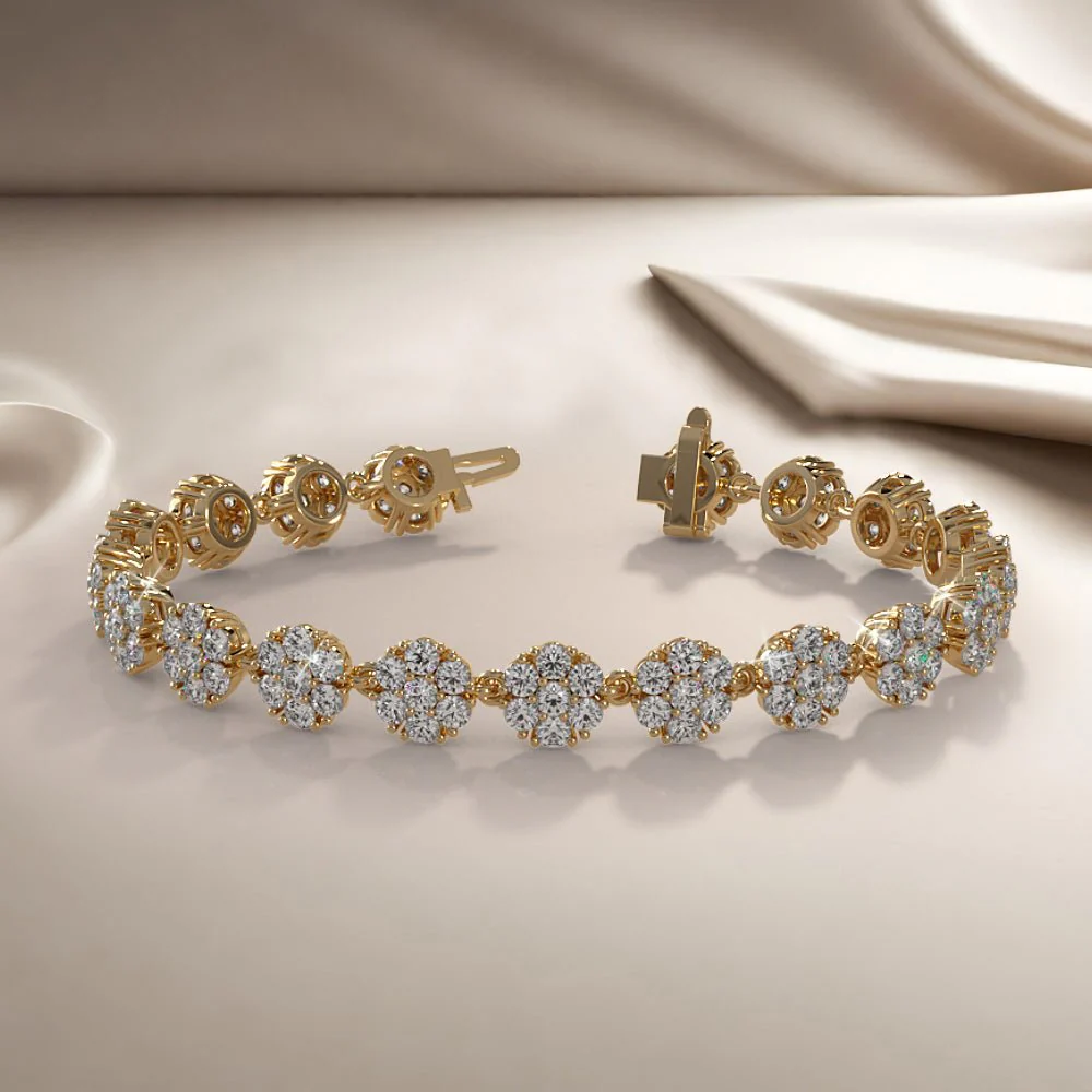 Flowers Of Love Diamond Bracelet with 5.31 ct.(finished) 2mm - Image 4