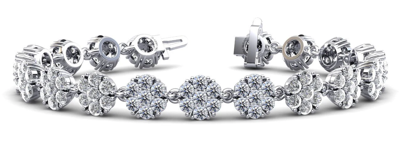 Flowers Of Love Diamond Bracelet with 7.98 ct.(finished) 2.5mm