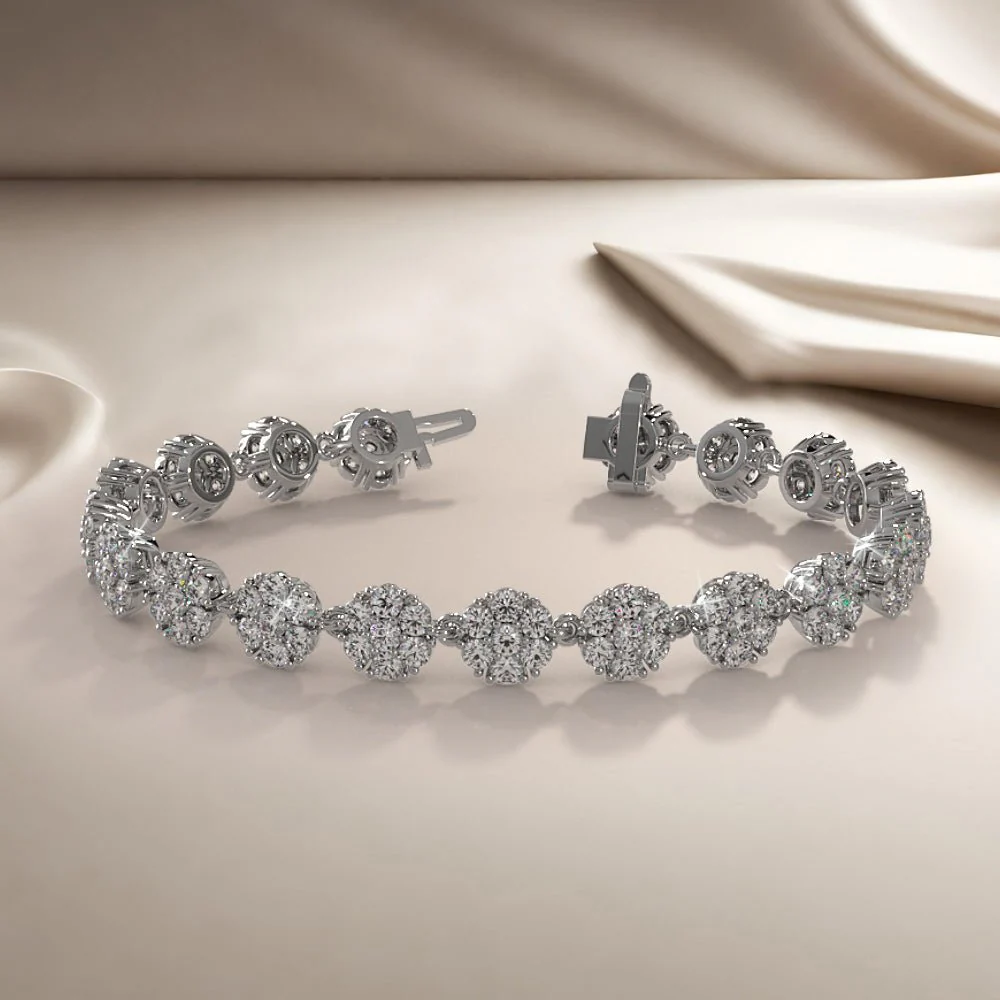 Flowers Of Love Lab-Grown Diamond Bracelet with 7.98 ct.(finished) 2.5mm - Image 3