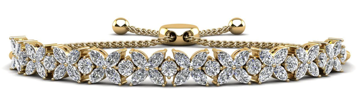 Flowers of Marquise Diamond Adjustable Lab-Grown Diamond Bracelet with 5.26 ct.(finished) 4x2mm, 2.8mm - Image 2