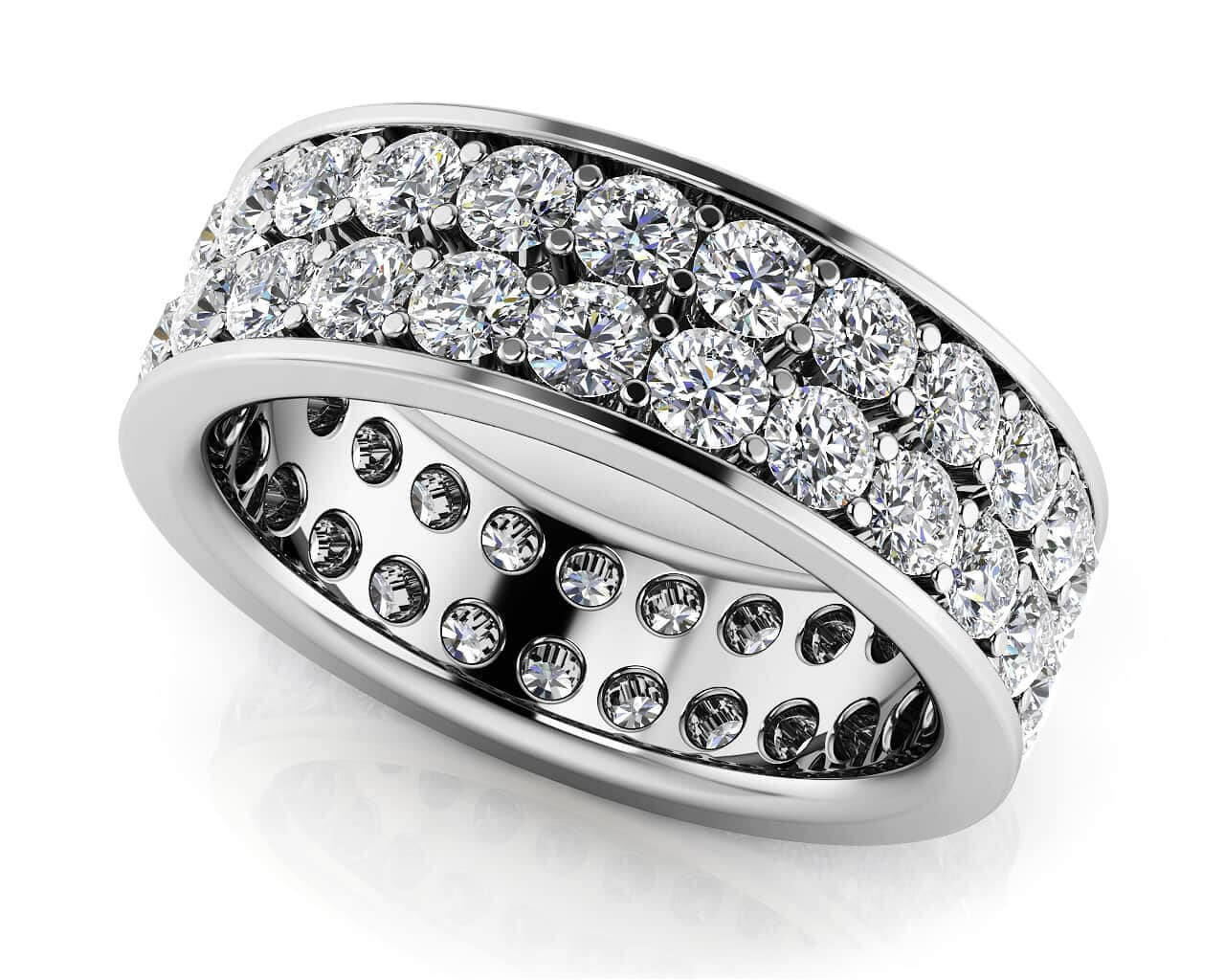 Forever Channel Set Double Row Eternity Lab-Grown Diamond Ring with 2.50 ct.(finished) 2.4mm