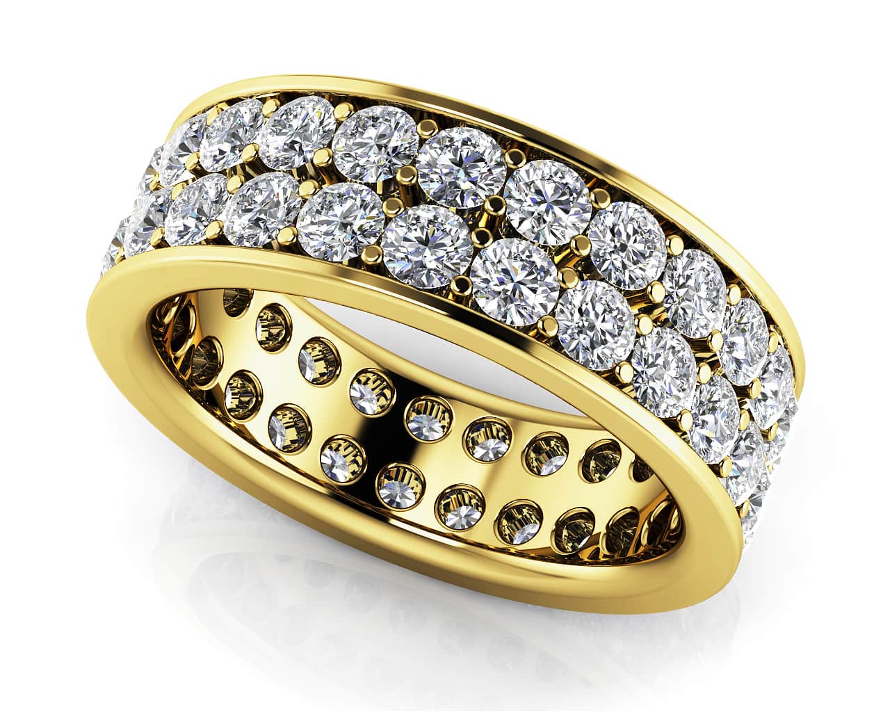 Forever Channel Set Double Row Eternity Lab-Grown Diamond Ring with 2.50 ct.(finished) 2.4mm - Image 2