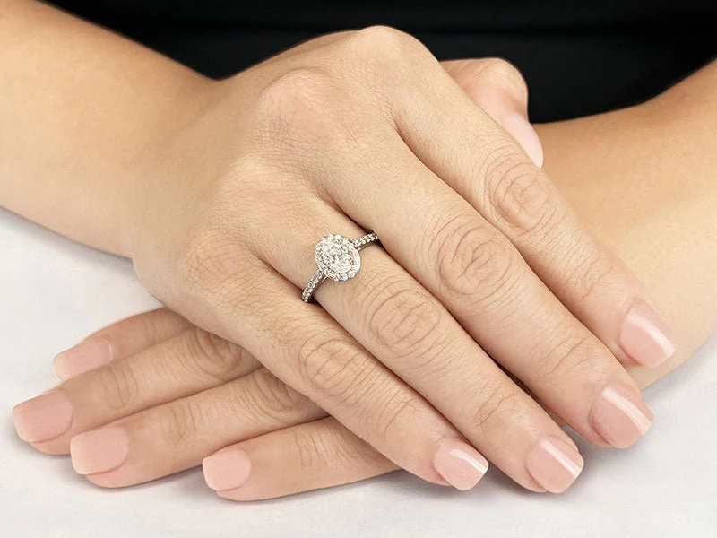Forever Love Oval Diamond And Halo Ring Lab-Grown Diamond with 1.11 ct. (0.60 ct. center diamond) - Image 3