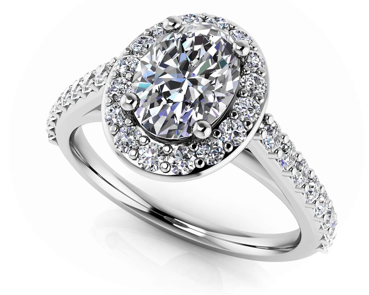 Forever Love Oval Diamond And Halo Ring Lab-Grown Diamond with 1.54 ct. (1.00 ct. center diamond)