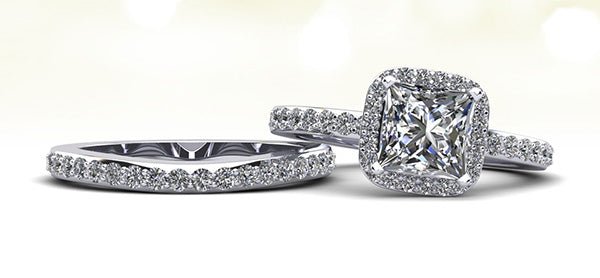 Forever Love Princess Cut Diamond Halo Bridal Set Diamond  with 2.13 ct. (1.50 ct. center diamond) - Image 4