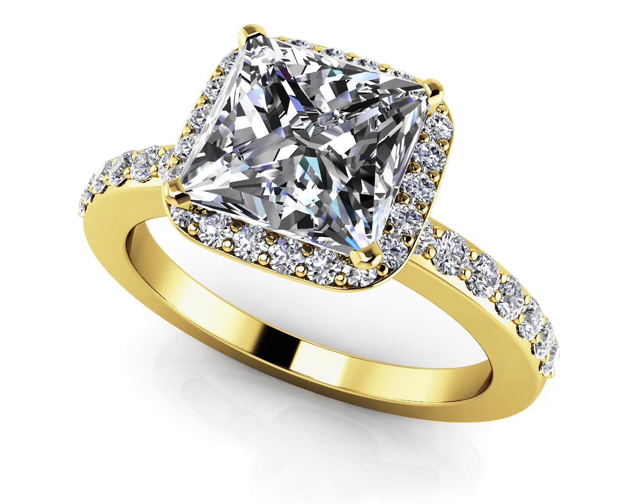 Forever Love Princess Cut Halo Lab-Grown Diamond Engagement Ring with 0.83 ct. (0.50 ct. center diamond) - Image 2