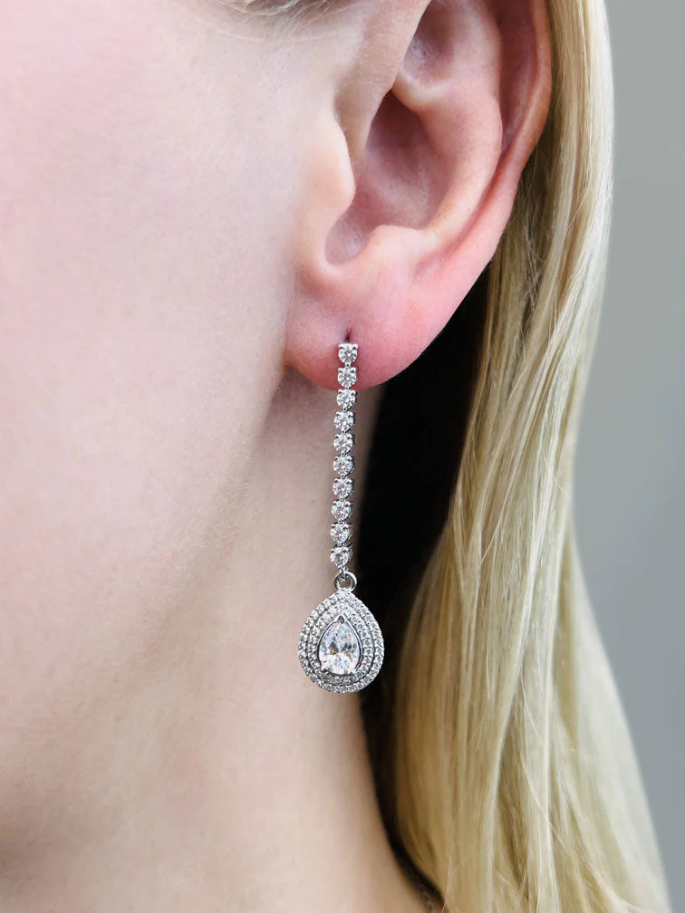 Forever Sparkling Diamond Pear Drop Diamond Earrings with 2.48 ct.(finished) 7x5mm, 1mm, 2.3mm - Image 3
