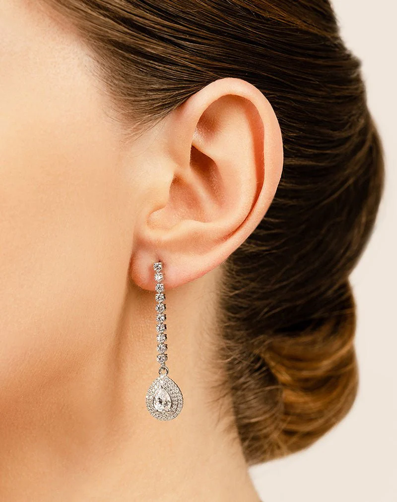 Forever Sparkling Diamond Pear Drop Lab-Grown Diamond Earrings with 2.48 ct.(finished) 7x5mm, 1mm, 2.3mm - Image 4