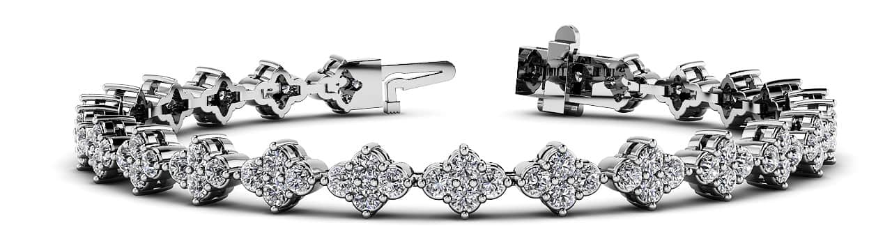 Four Clover Diamond Tennis Diamond Bracelet with 2.73 ct.(finished) 1.75mm - Image 5