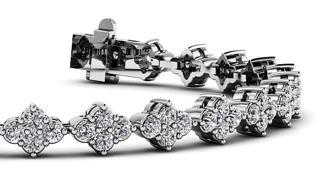 Four Clover Diamond Tennis Lab-Grown Diamond Bracelet with 4.10 ct.(finished) 2.25mm