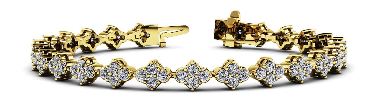 Four Clover Diamond Tennis Lab-Grown Diamond Bracelet with 4.10 ct.(finished) 2.25mm - Image 6
