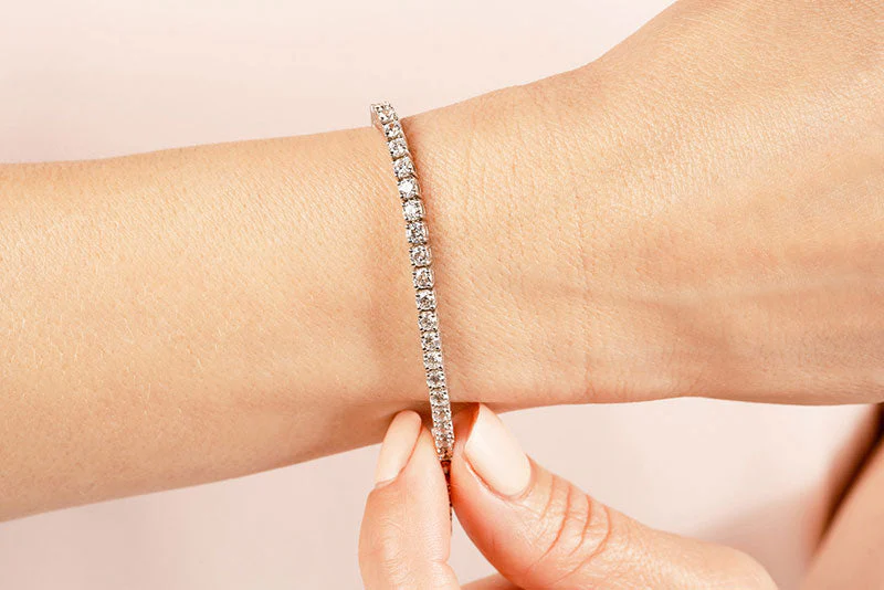Four Prong Classic Lab-Grown Diamond Tennis Bracelet with 12.95 ct.(finished) 4.5mm - Image 4