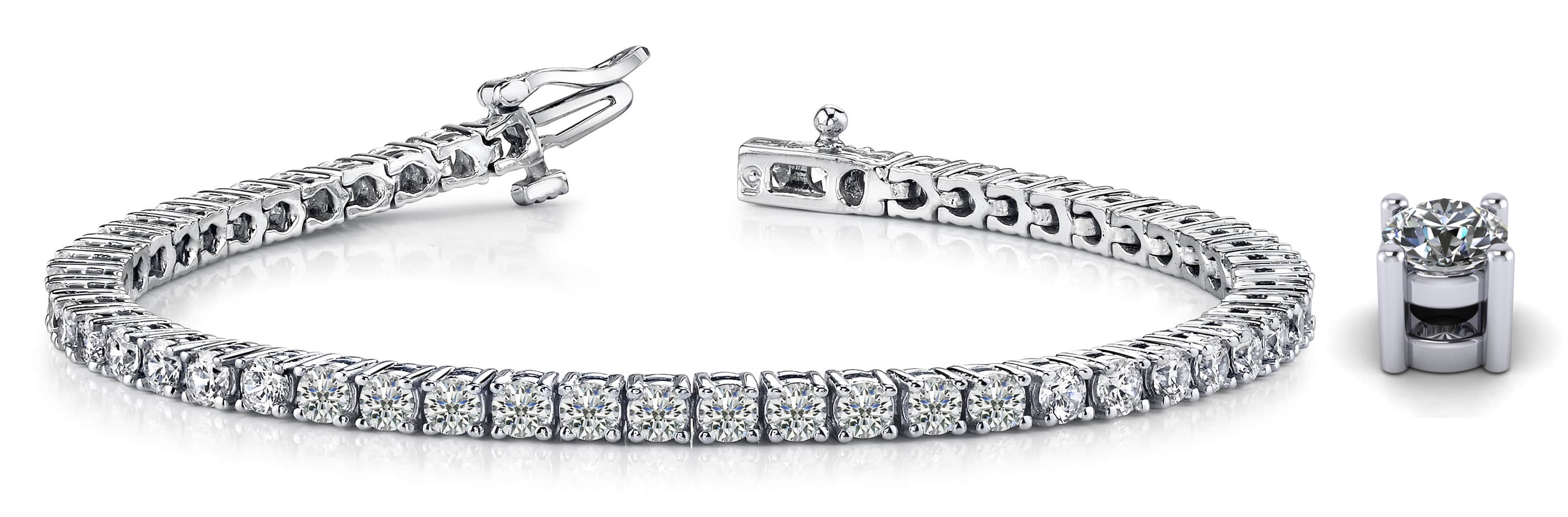 Four Prong Classic Lab-Grown Diamond Tennis Bracelet with 12.95 ct.(finished) 4.5mm - Image 5