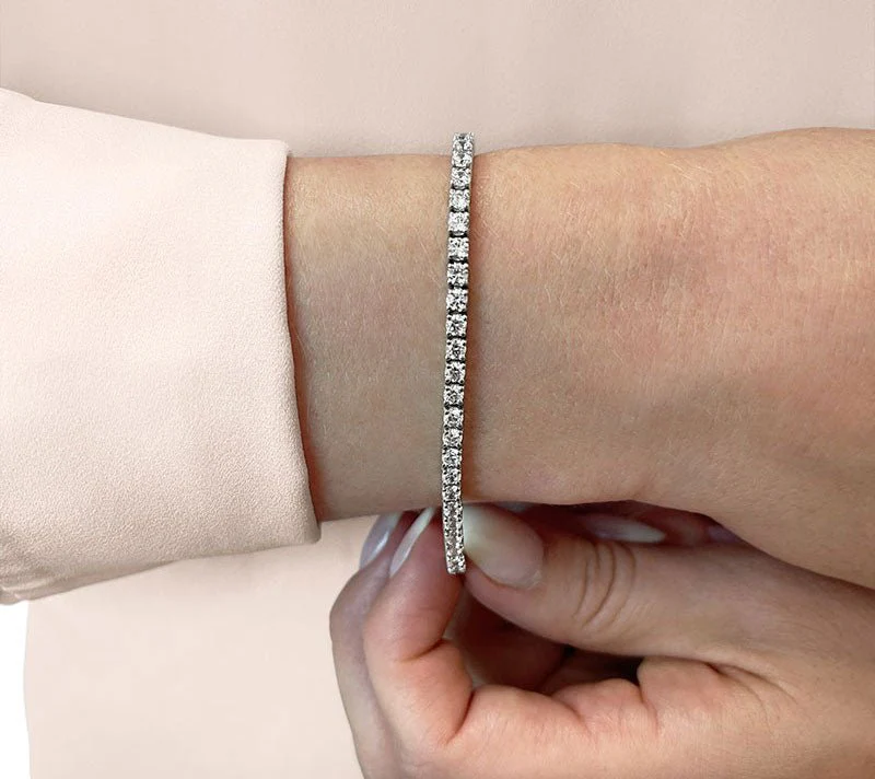 Four Prong Classic Lab-Grown Diamond Tennis Bracelet with 5.09 ct.(finished) 2.9mm - Image 3