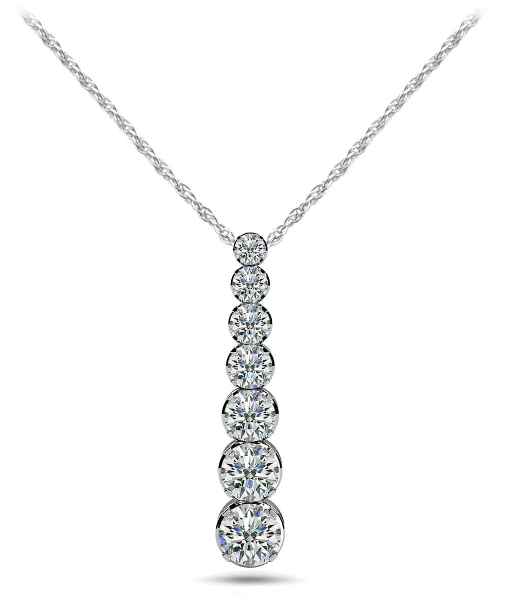 Four Prong Graduated Diamond Drop Lab-Grown Diamond Pendant with 0.92 ct.(finished)